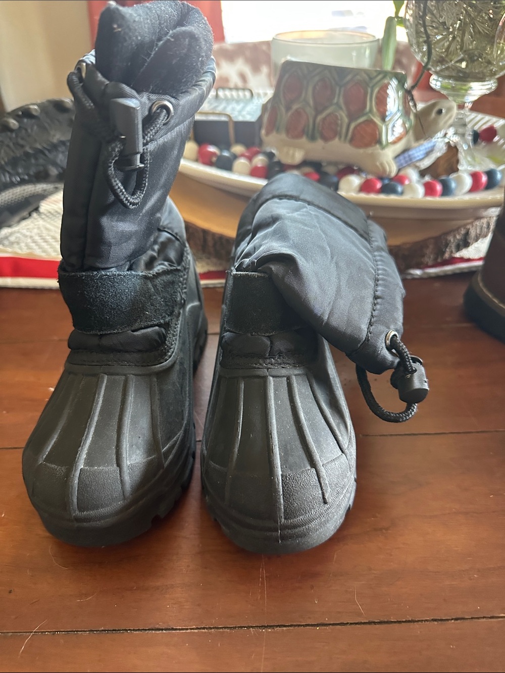 Kids Black Winter Snow Boots